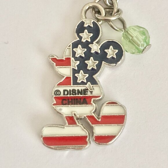 Vintage Disney Patriotic Mickey Mouse US American Flag Clip On Charm Zipper Pull - Picture 5 of 7